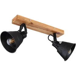 Decken Spot Balken Lampe Wohn Zimmer Holz Leuchte steuerbar per Handy im Set inkl. RGB LED Leuchtmittel