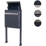 Mendler Paketkasten mit Standfuß HWC-K41, ~ verzinkt anthrazit-Edelstahl