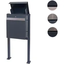 Mendler Paketkasten mit Standfuß HWC-K41, ~ verzinkt anthrazit-Edelstahl