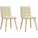 vidaXL Esszimmerstühle 2 Stk. Creme Stoff