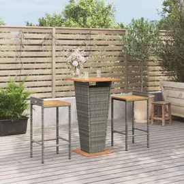 vidaXL Gartenbar-Set 3-tlg. Grau