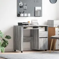 VidaXL Grau Computer Tisch Grau Sonoma Spanplatte Mittel