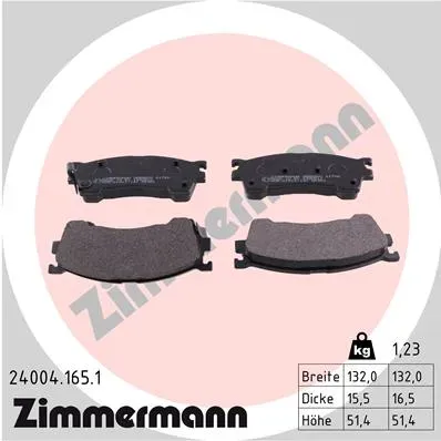 ZIMMERMANN Bremsbelagsatz, Scheibenbremse 240041651 Vorderachse für Ford MAZDA