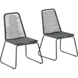 vidaXL Gartenstuhl 53,2 x 78,2 x 39 cm schwarz 2 St.