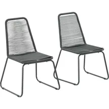 vidaXL Gartenstuhl 53,2 x 78,2 x 39 cm schwarz 2 St.