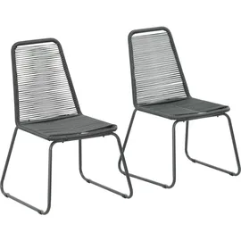vidaXL Gartenstuhl 53,2 x 78,2 x 39 cm schwarz 2 St.