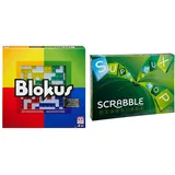 Mattel Games BJV44 - Blokus Strategiespiel und Gesellschaftsspiel & Y9598 - Scrabble Original Wörterspiel und Brettspiel geeignet für 2-4 Spieler, Familienspiele und Wortspiele ab 10 Jahren