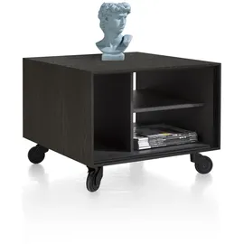habufa meubelen Tisch Elements Eiche Schwarz 60 x 60 cm rollbar