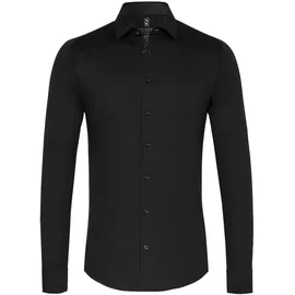 Desoto Langarmhemd Slim Fit Schwarz S