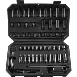 VEVOR Steckschlüsselsatz Set 55-teilig Muttern Entferner 6,35mm Antrieb Koffer
