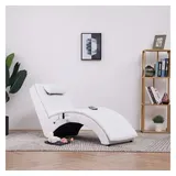 vidaXL Massage Chaiselongue Kunstleder 145 x 72 x 54 cm Weiß mit Kissen