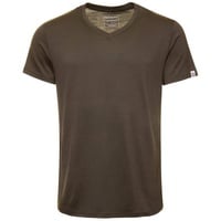 Kaipara - Merino Sportswear Funktionsshirt Merino Shirt Herren Kurzarm Regularfit V-Neck 150 (1-tlg) aus reiner Merinowolle Made in Germany grün XXL