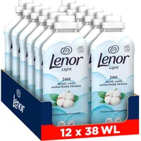 Lenor Weichspüler, 12x38 Waschladungen, Light Frische Baumwollblüte, 24H Milde Langanhaltende Frische