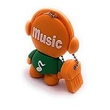 Onwomania Music Man Figur Orange Funny USB Stick 64 GB USB 3.0 Speicherstick USB-Datenträger