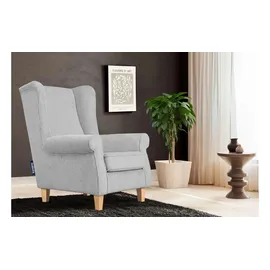 Konsimo Ohrensessel Miles 82 x 105 x 97 cm Grau