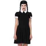 Leg Avenue Kostüm Gothic Schulmädchen, Düsteres Schoolgirl Outfit mit Zopfperücke schwarz XS