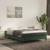 vidaXL Boxspringbett mit Matratze Dunkelgrün 140x200 cm Samt