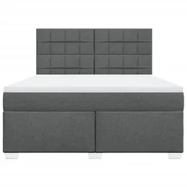 vidaXL Boxspringbett 180 x 200 cm Dunkelgrau