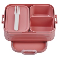 Mepal Midi Bento-Lunchbox 900 ml ELLIPSE, Rosa - Kunststoff - 900 ml - mit Bento-Einsätzen und Gabel