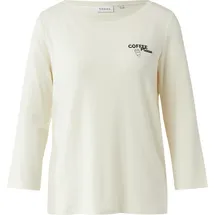 Comma, Jersey-T-Shirt mit 3/4-Ärmeln und Frontprint - creme - 46