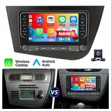 ESSGOO DAB+ Für Seat Leon 1P1 2005-2012 Carplay Android 15 Autoradio GPS Navi Autoradio (RDS, 4+64GB(optional), Digitalradio (DAB), FM, Apple Carplay Android Auto GPS Navi WIFI BT EQ) schwarz