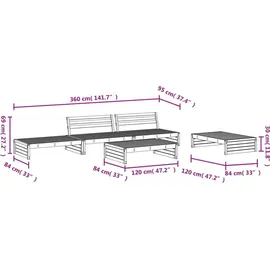 vidaXL Garten-Lounge-Set 5-tlg. Massivholz Douglasie braun