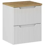 ROYAL24_MARKT Waschbeckenunterschrank - Nova White N BM105 - mit Waschbeckenunterschrank 80,60,50 cm (Waschbeckenunterschrank, 2-St., Premium - Nova White N) Luxus – Modern – Präzise. weiß 50 cm