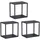 [en.casa] Nostened Wandregal 3 tlg. 40 x 40 x 10 cm Schwarz