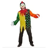 W WIDMANN MILANO Party Fashion - Kinderkostüm Killer Clown, Oberteil, Kragen, Maske mit leuchtenden Augen, 3 Killerclown Stimmen, Halloween