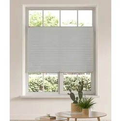 Plissee MY HOME "DAHRA - in Crush-Optik" Gr. 3, grau (steingrau), B:60cm H:130cm, Obermaterial: 100% Polyester, Plissees, Fixmaß, Bestseller mit über 5500 4,5-Sterne-Bewertungen, Klemmträger