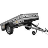 PKW-Anhänger mit ALU-Bordwänden 200x125 Unitrailer Garden 201 KIPP ALU mit H-0-Rahmen und grauer Plane