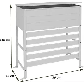 MCW Aluminium Verkleidung für Klimaanlage/Wärmetauscher P94 110x96x43cm Grau/Weiß