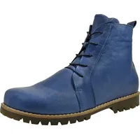 Andrea Conti Damen Stiefelette Leder Schnürboot Profilsohle 0342828, Größe:40 EU, Farbe:Blau