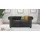 s-style möbel Chesterfield-Sofa, 2-sitzer mit Schlaffunktion Flux Anthrazit, Microfaser Vintageoptik
