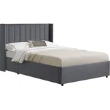 Juskys Polsterbett Savona 140 x 200 cm Dunkelgrau