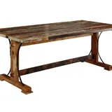 Massivmoebel24 Altholz Esstisch 140 x 76 x 90 cm mehrfarbig
