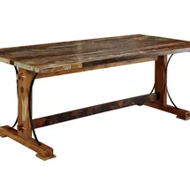 Massivmoebel24 Altholz Esstisch 140 x 76 x 90 cm mehrfarbig