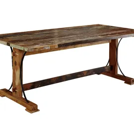 Massivmoebel24 Altholz Esstisch 140 x 76 x 90 cm mehrfarbig