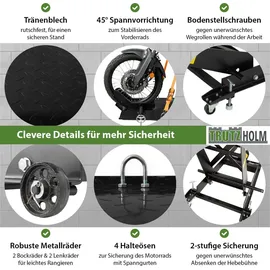 Trutzholm Motorradhebebühne hydraulisch 450 kg Breite 55 cm Montagerampe Montagebühne Heber Bühne schwarz
