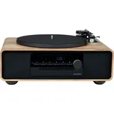 Thomson Bluetooth Plattenspieler MIC300TT CD Player USB Radio AUX-IN braun TH388879 - Schwarz