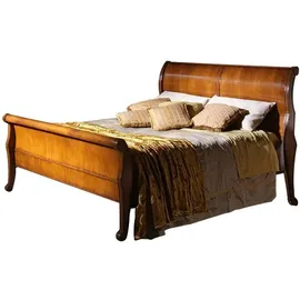 JVmoebel Bett braun Schlafzimmer Holzmöbel Textil Design Hotel Betten Art déco Stil Neu