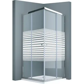 SoGood Doporro Eckeinstieg Duschkabine mit Schiebetür 90 x 75 cm transparent 6mm ESG Glas