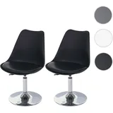 Mendler Drehstuhl Malmö T501 Kunstleder schwarz 2er Set
