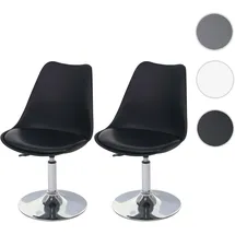 Mendler Drehstuhl Malmö T501 Kunstleder schwarz 2er Set
