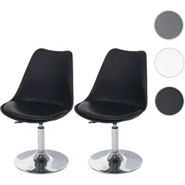 Mendler Drehstuhl Malmö T501 Kunstleder schwarz 2er Set