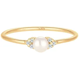 Elli DIAMONDS Elli DIAMONDS Ring Verlobung Perle Diamant (0.03 ct.) 585 Gelbgold Ringe Damen