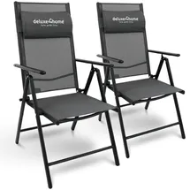 deluxe4homeâ® deluxe4home Gartenstuhl Klappstuhl mit 7 Stufen Verstellbarer Rückenlehne 2er Set