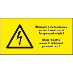 Aufkleber I Warn-Kombischild Öffnen des Schaltschrankes nur durch.., praxisbewährt, Folie, 300x200mm