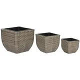 Satz Blumentöpfe Home ESPRIT Polypropylen Rattan 40 x 40 x 36 cm