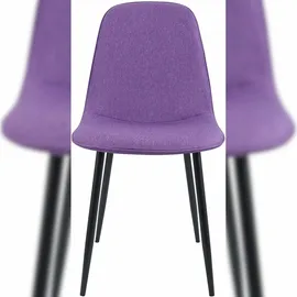 CLP Esszimmerstuhl 2er Set gepolstert Maryam, Küchenstuhl mit Rückenlehne und schwarzem Metallgestell, bis 150 kg belastbar